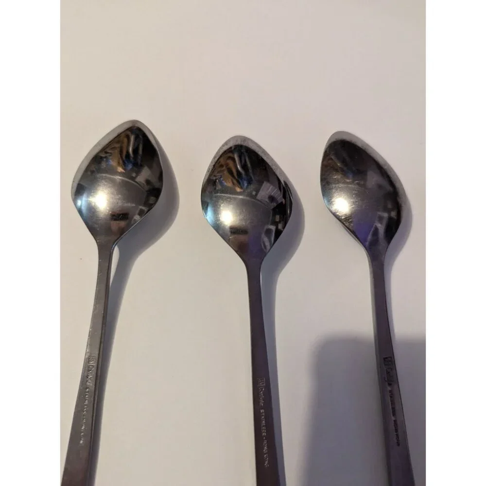 VTG CARLYLE Hong Kong stainless‎ cameo pattern lot 3teaspoons replacement